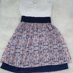 Charlotte Russe Strapless Casual Dress with Pattern Design, Medium